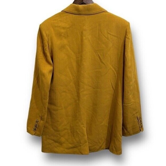 Walter Baker Jacket Womens M Kira Linen Oversized Long Blazer Yellow Preppy New - Picture 10 of 13